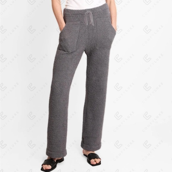 Comfyluxe Pants - SOLID COLOR LUXURY SOFT LOUNGE PANTS W/ FRONT POCKETS & DRAWSTRING Gray Sz S/M